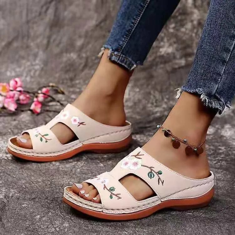 Sandalias Cuñas Bordadas - Imagen 8