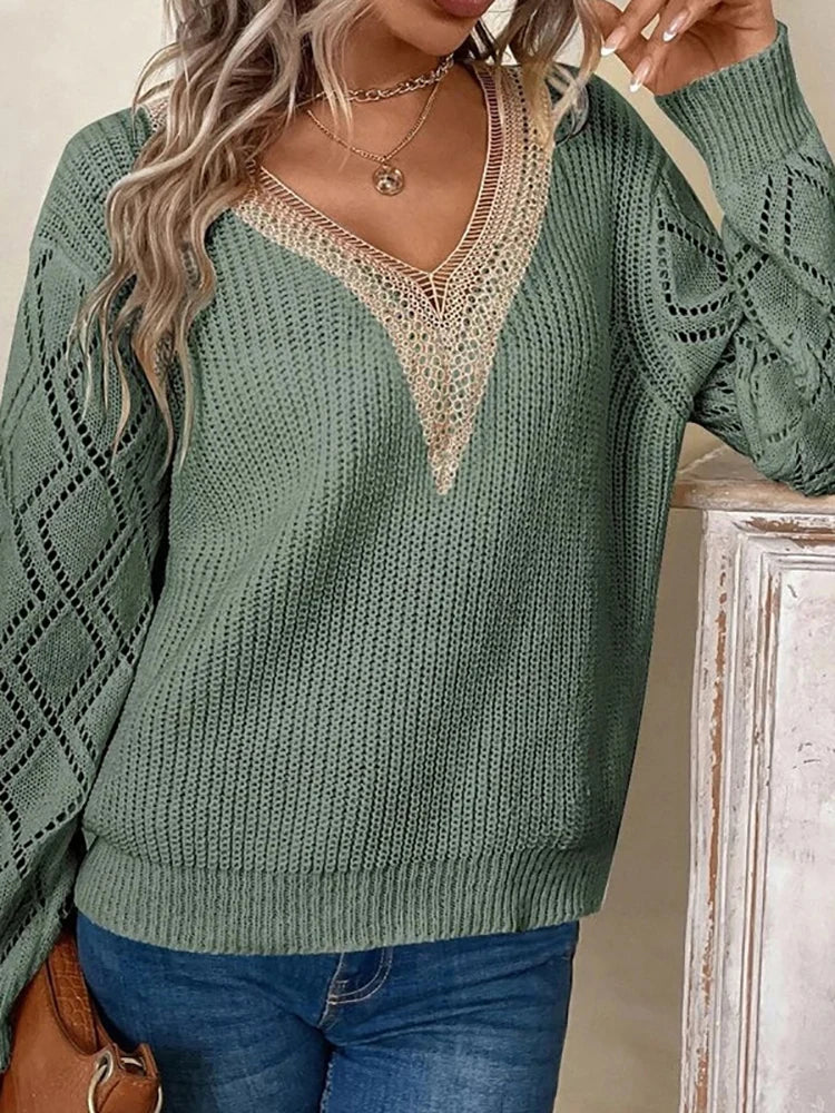Suéter Holgado con Cuello en V - Imagen 3