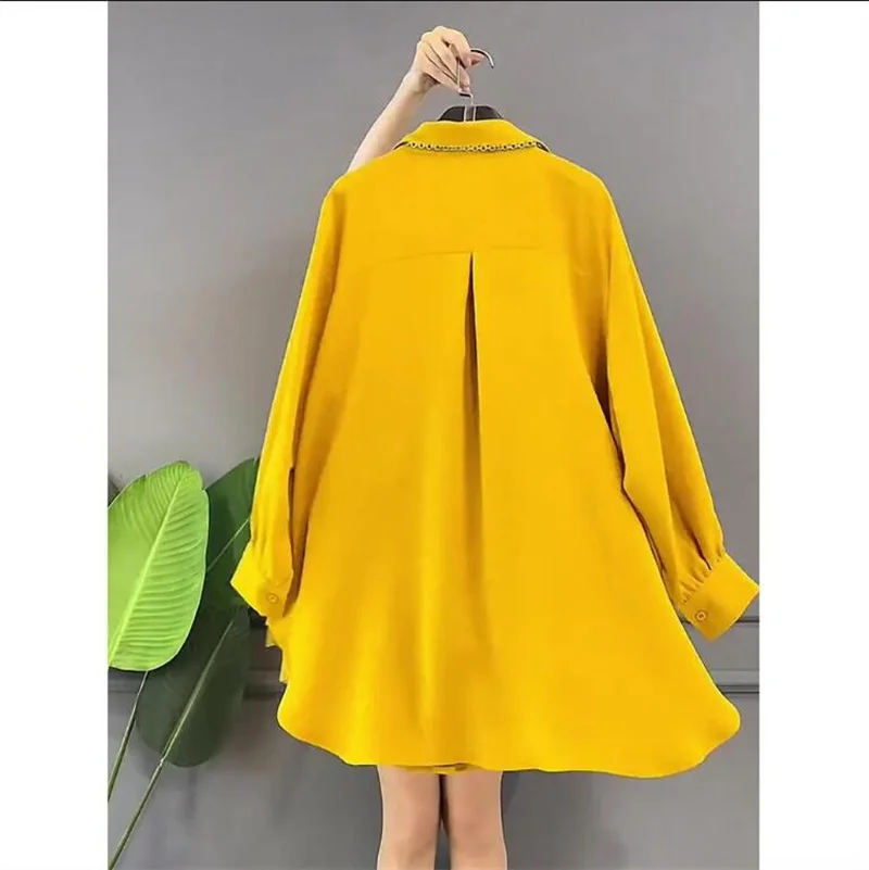 Camisa Amarilla con Pedrería 2XL-3XL - Imagen 5