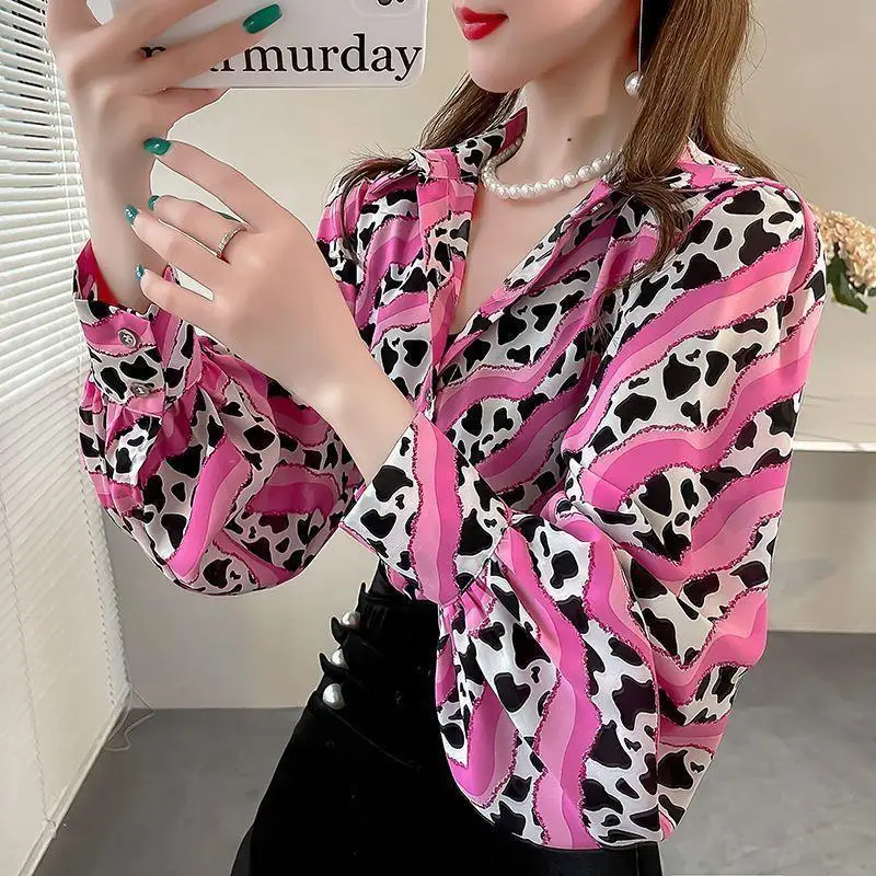 Blusa Chifón Estampada con Mangas Globo - Imagen 4