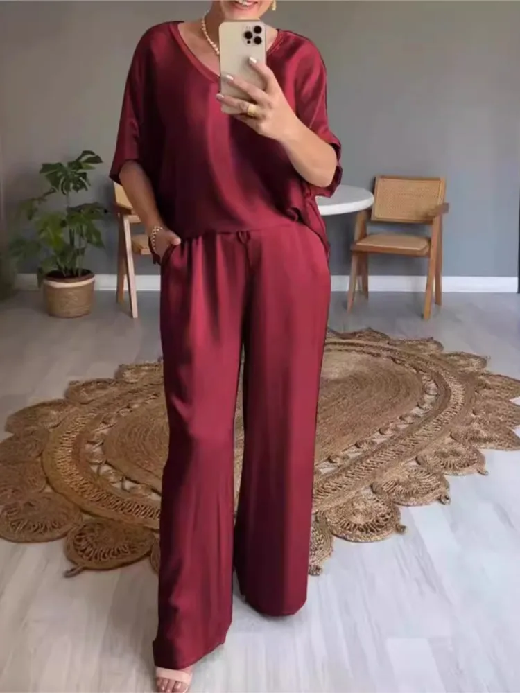 Conjunto Casual de Satén Liso - Imagen 6