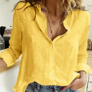 Camisa Elegante de Algodón y Lino