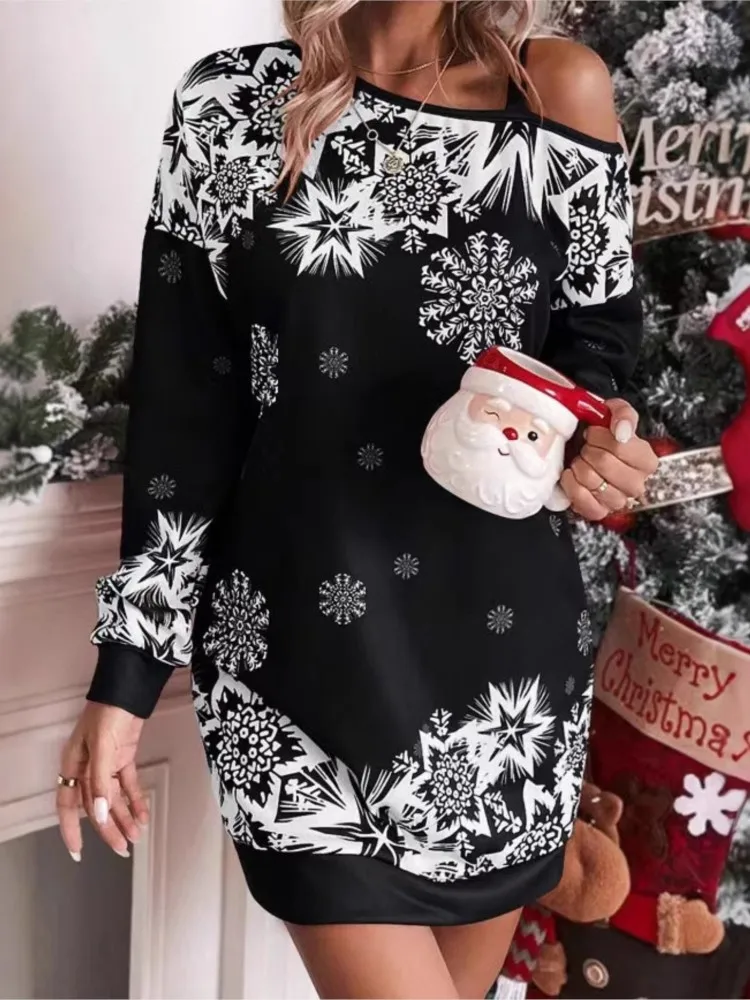 Vestido de Invierno con Estampado de Copos de Nieve - Imagen 5