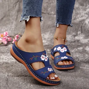 Sandalias Cuñas Bordadas