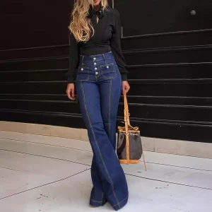 Jeans Flare Retro de Cintura Alta