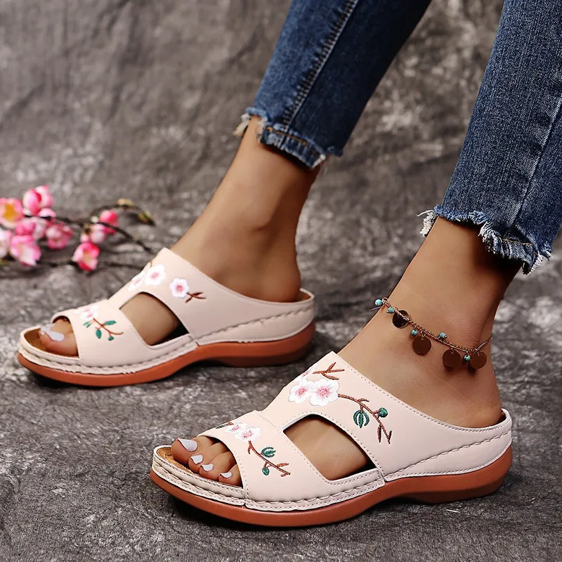 Sandalias Cuñas Bordadas - Imagen 7