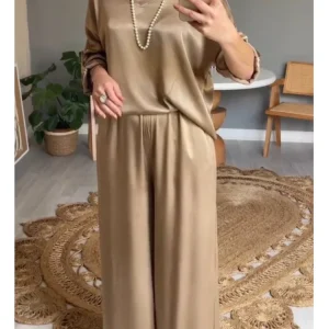 Conjunto Casual de Satén Liso
