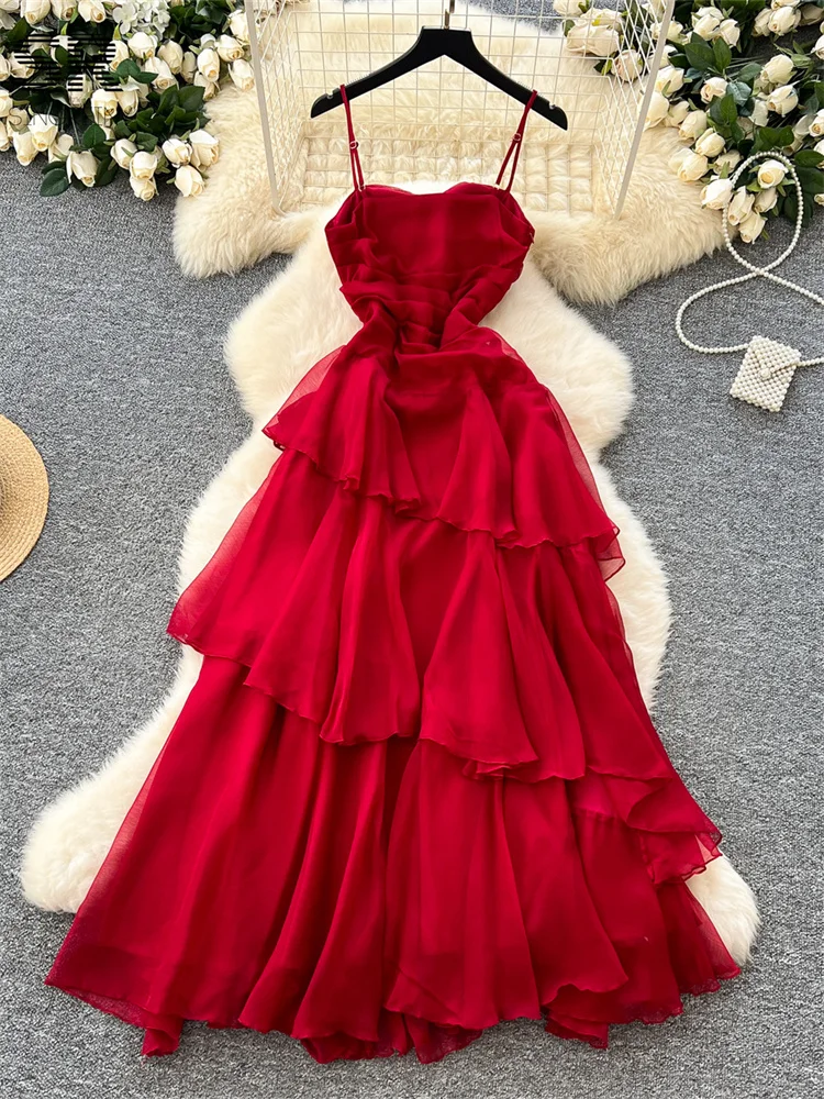 Vestido Rojo con Volantes - Imagen 3