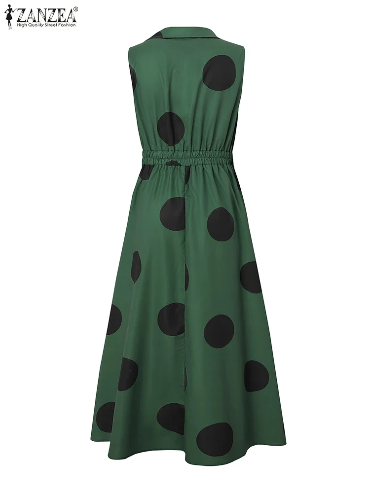 Vestido de Lunares con Cuello Solapa - Imagen 6