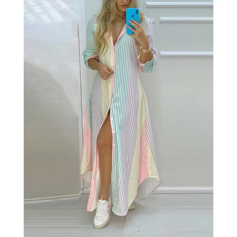 Vestido Camisero Estampado - Imagen 9