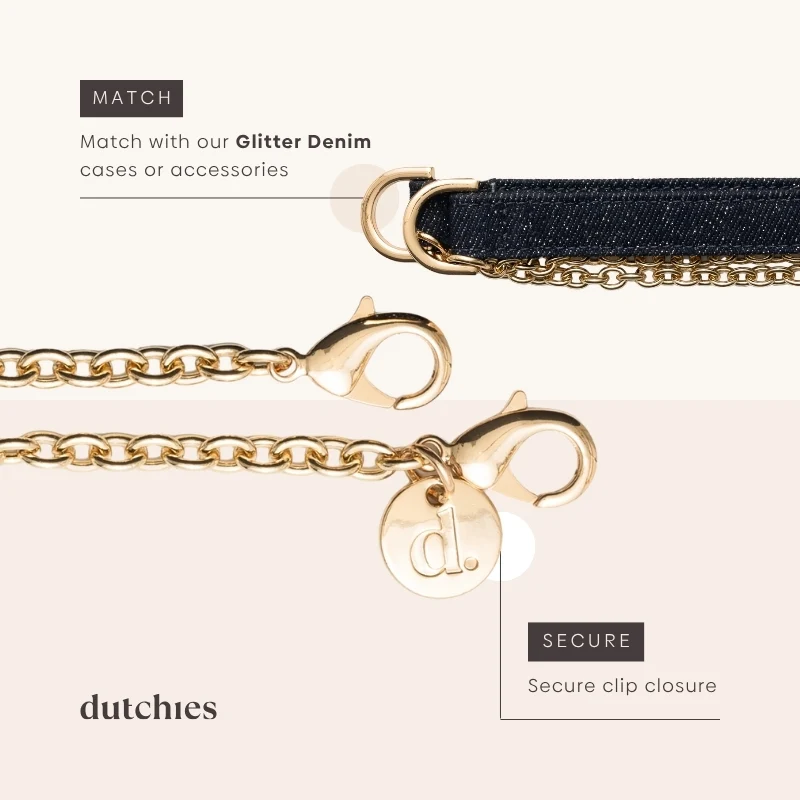 Spanish Chain Set | iPhone | Denim Glitter - Imagen 9