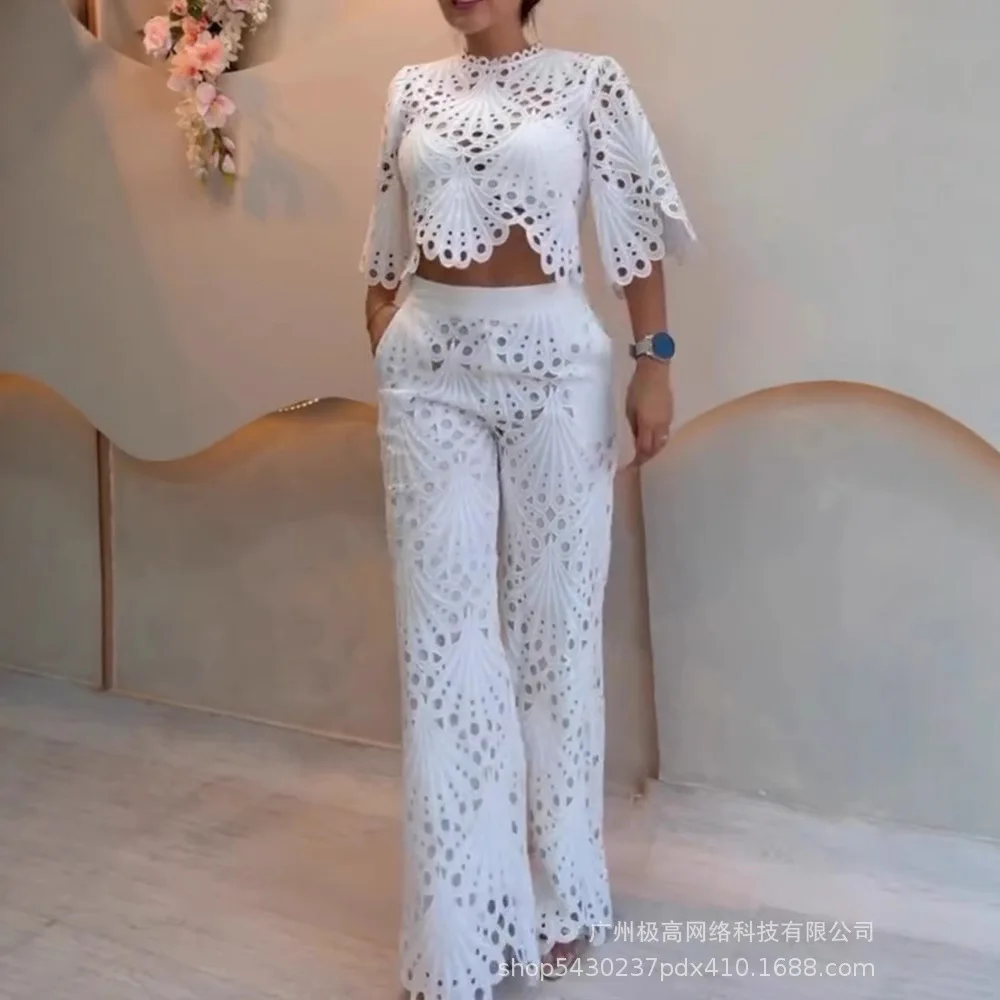 Conjunto Blanco de Encaje Puro - Imagen 2