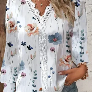 Blusa Casual de Flores Elegante