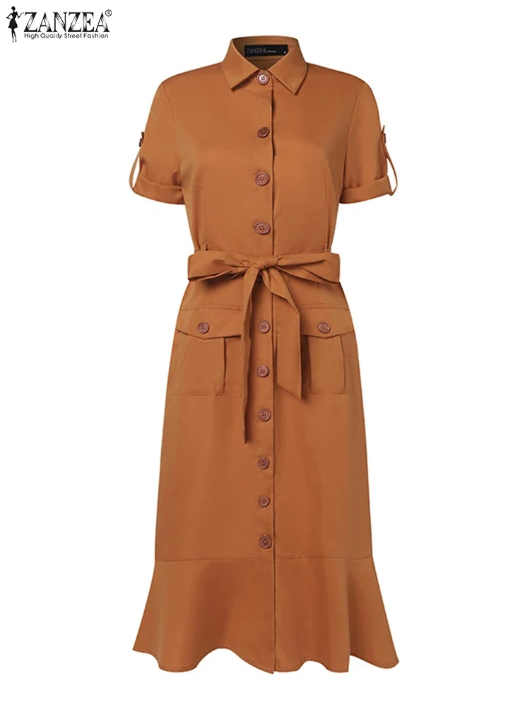 Vestido Verano con Cuello Solapa para Mujer - Imagen 5