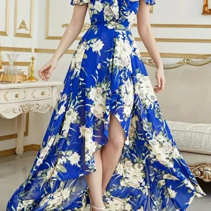 Vestido Estampado Flora Azul
