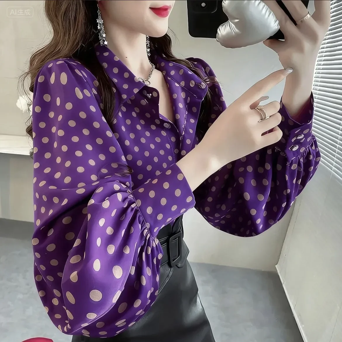 Blusa Elegante Manga Farol S-3XL - Imagen 2