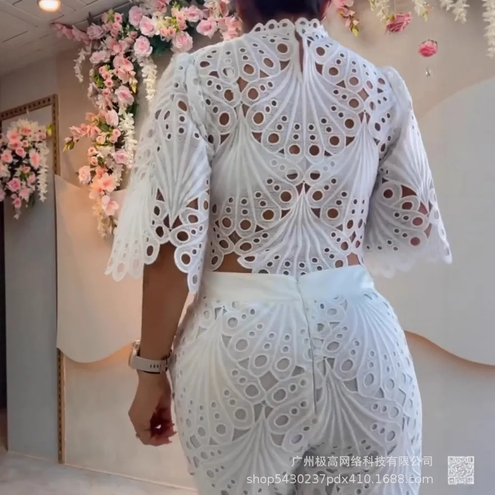 Conjunto Blanco de Encaje Puro - Imagen 4