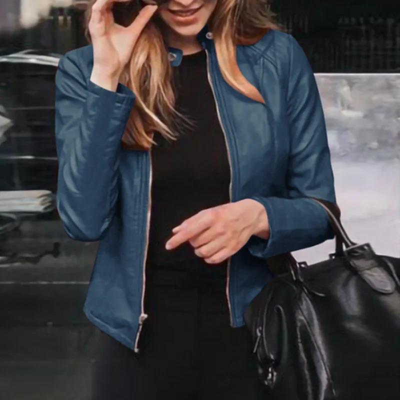 Chaqueta de Cuero Sintético Slim Fit - Imagen 8