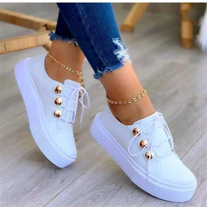 Zapatillas Casuales de Cuero PU para Mujer - Imagen 2