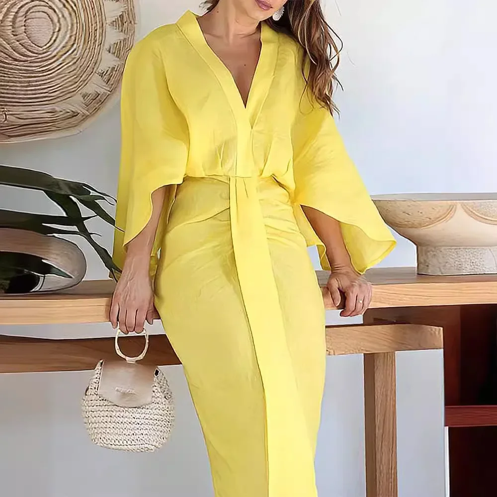 Vestido Midi Mangas Anchas - Imagen 5