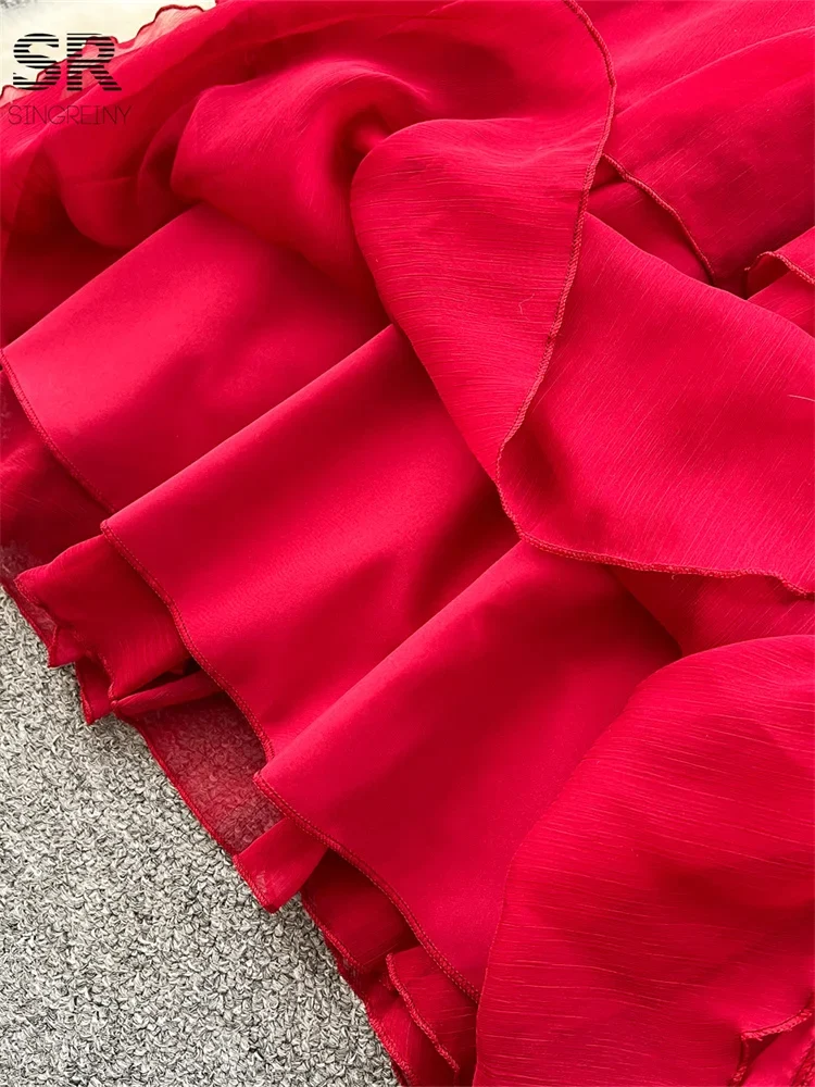 Vestido Rojo con Volantes - Imagen 7