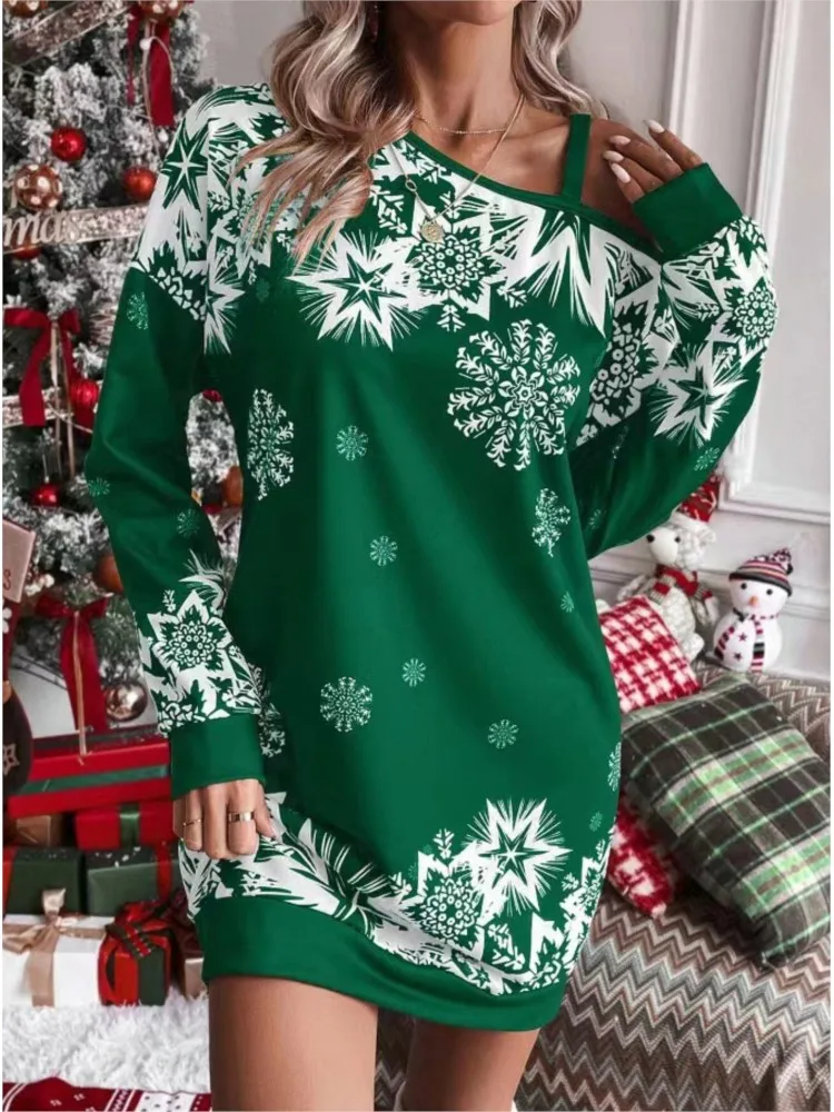 Vestido de Invierno con Estampado de Copos de Nieve - Imagen 4
