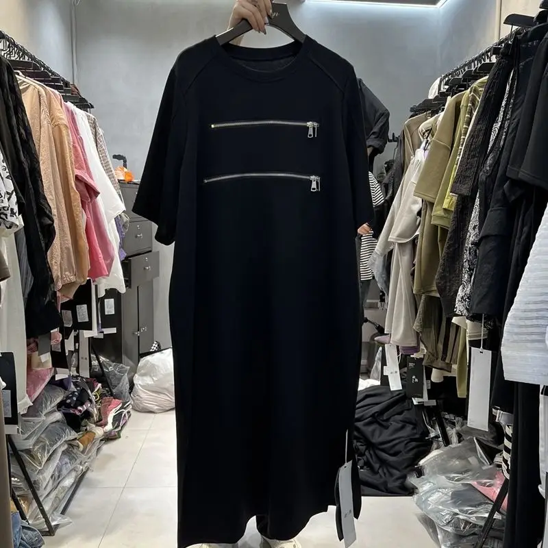 Vestido informal de verano con parche de cremallera y camiseta - Imagen 6