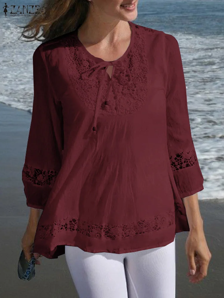 Blusa con Encaje - Estilo Bohemio Chic - Imagen 4