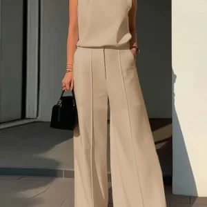Conjunto Elegante Pantalones de Pierna Ancha