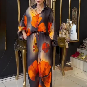 Conjunto de 2 Piezas Satén con Estampado