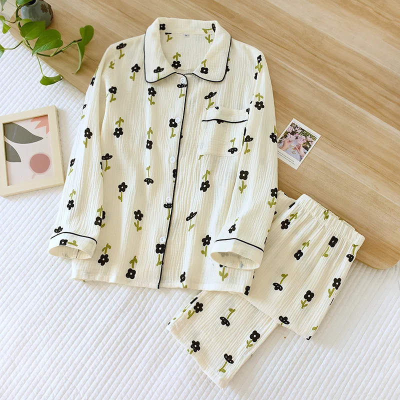 Conjunto de Pijamas de Algodón Crepé - Imagen 8