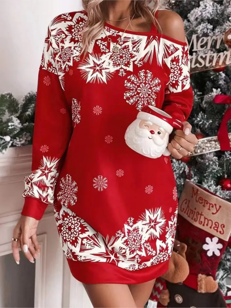 Vestido de Invierno con Estampado de Copos de Nieve - Imagen 2