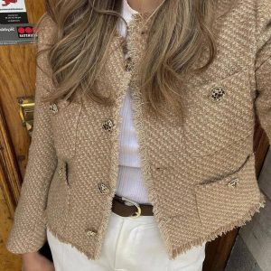 Chaqueta Tweed Vintage para Mujer