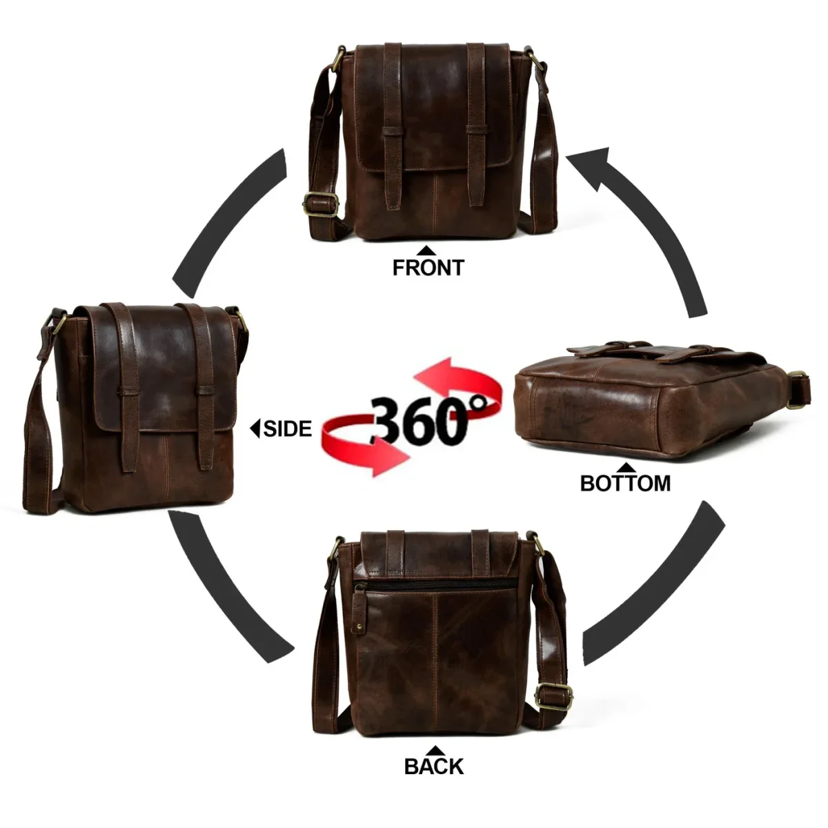 Side Leather Messenger Bag - Imagen 4