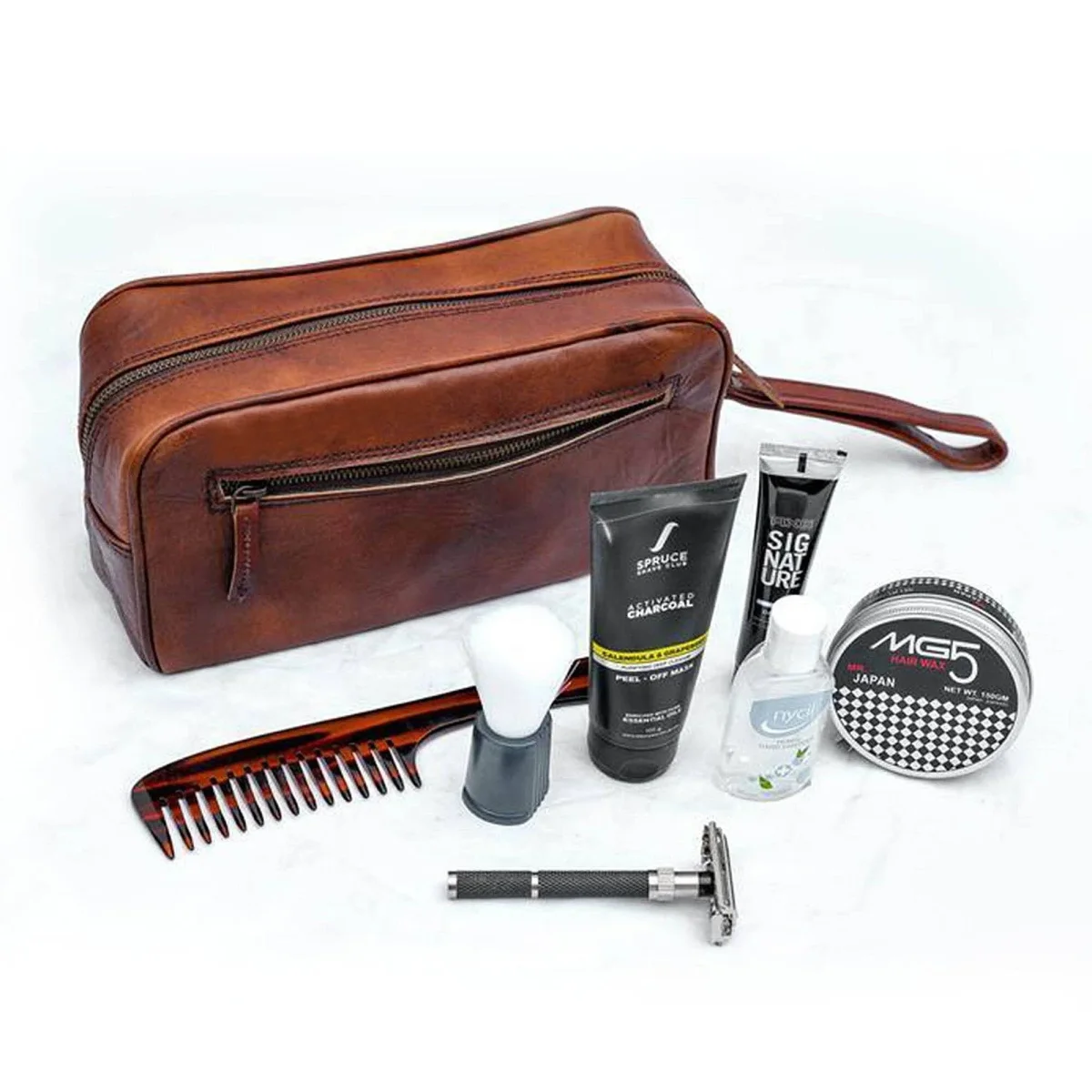 The Single Section Toiletry- Brown - Imagen 2