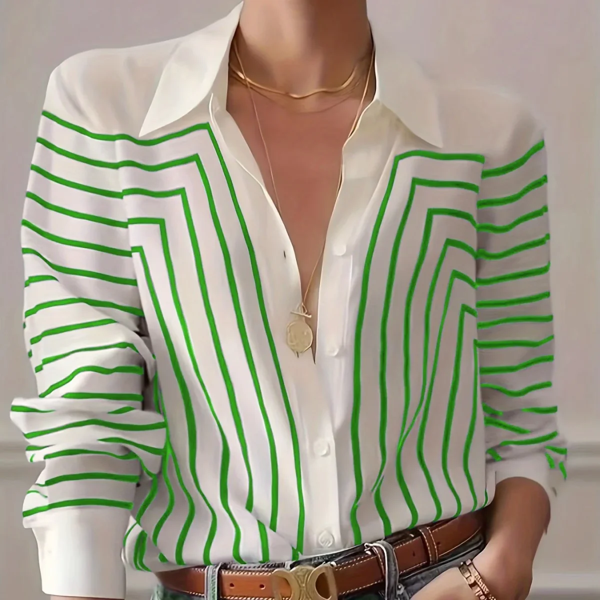 Camisa Elegante con Estampado de Rayas - Imagen 7