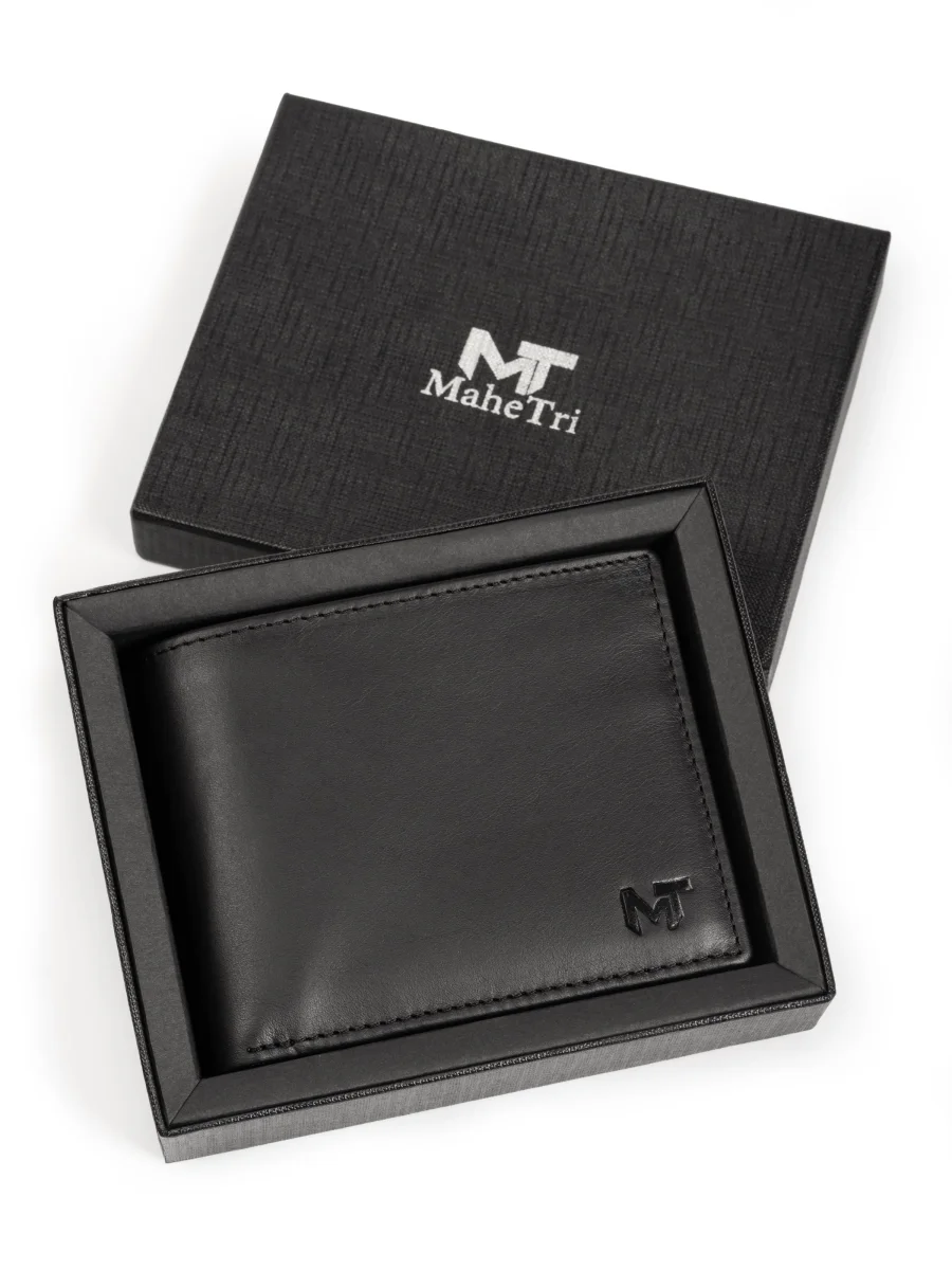 Wealth Ward Black Bi-folded Wallet - Imagen 3