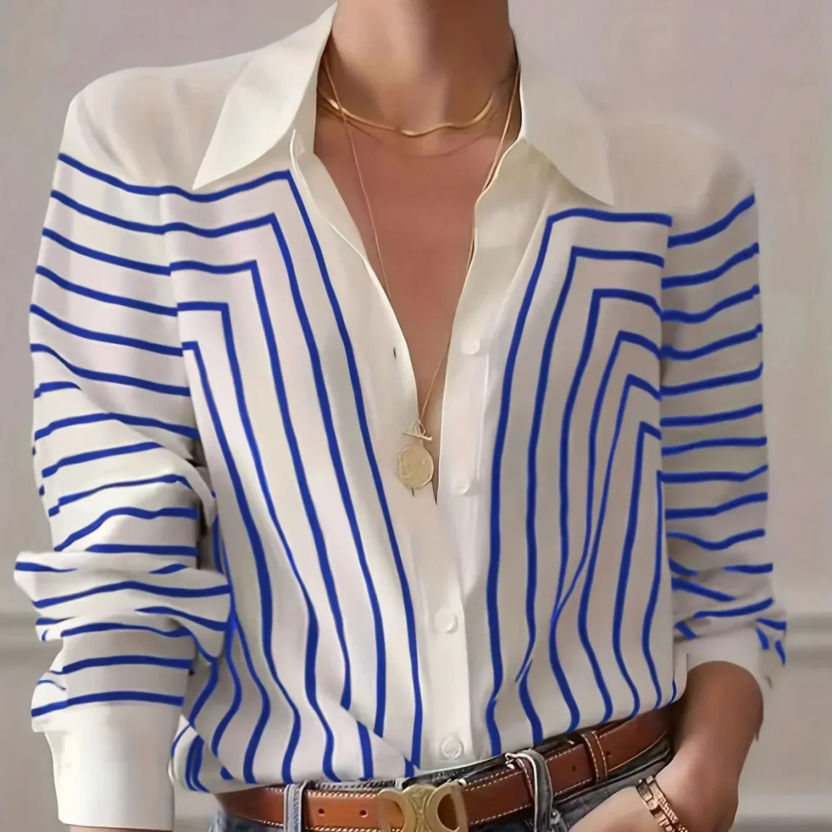 Camisa Elegante con Estampado de Rayas - Imagen 8