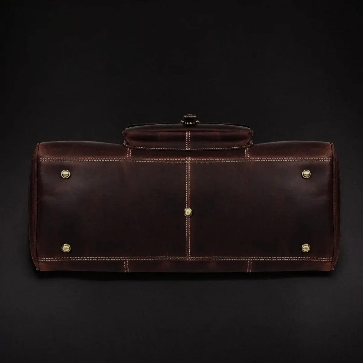 Full-Grain Distressed Leather Duffle Bag - Voyager Duffle - Imagen 9