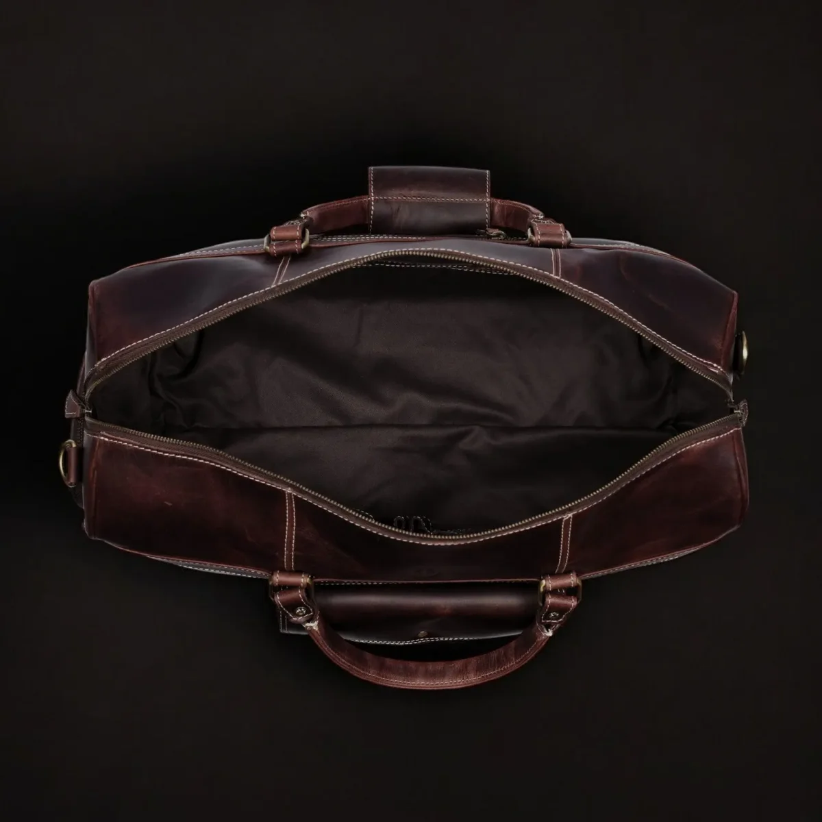 Full-Grain Distressed Leather Duffle Bag - Voyager Duffle - Imagen 6