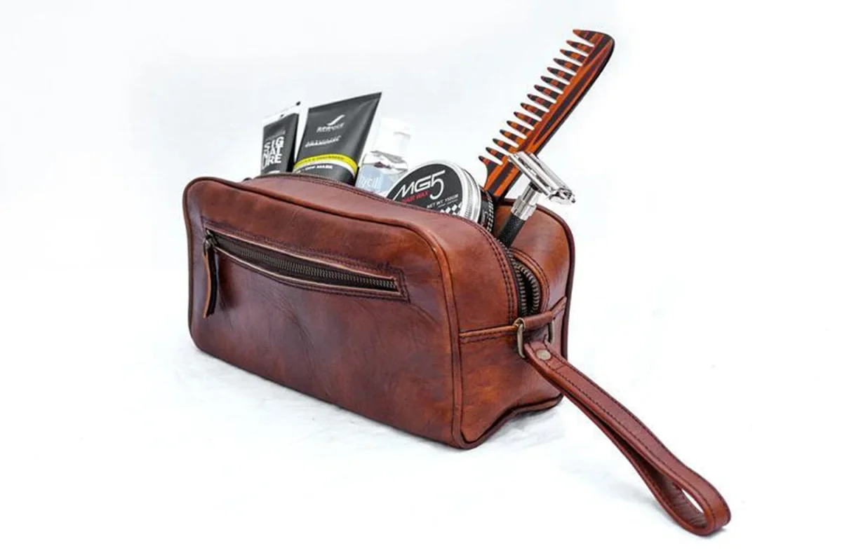 The Single Section Toiletry- Brown - Imagen 7