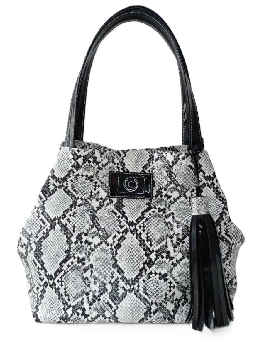 Cartera de Piel Piton Patente Negro Modelo RatNevnier1 - Ideal para Uso Diario y Salidas Casual - Imagen 2