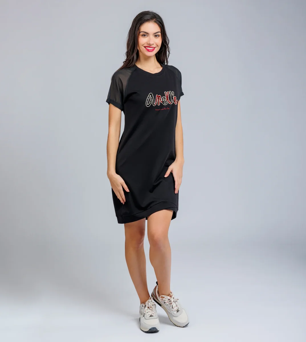Vestido manga corta negro - Imagen 5
