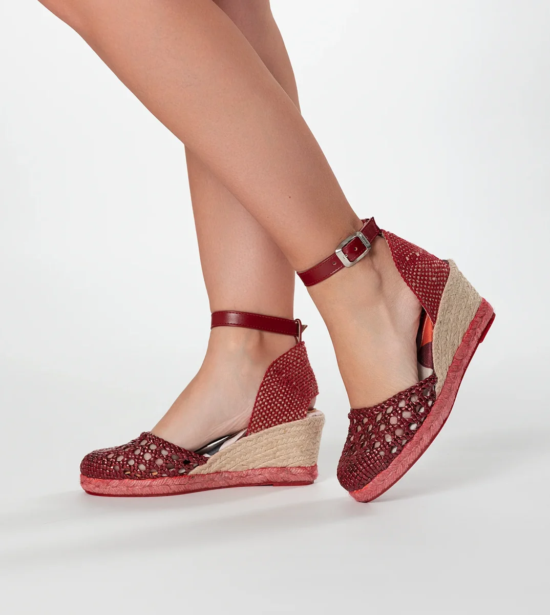 Sandalias de cuña rojas Alma - Imagen 3