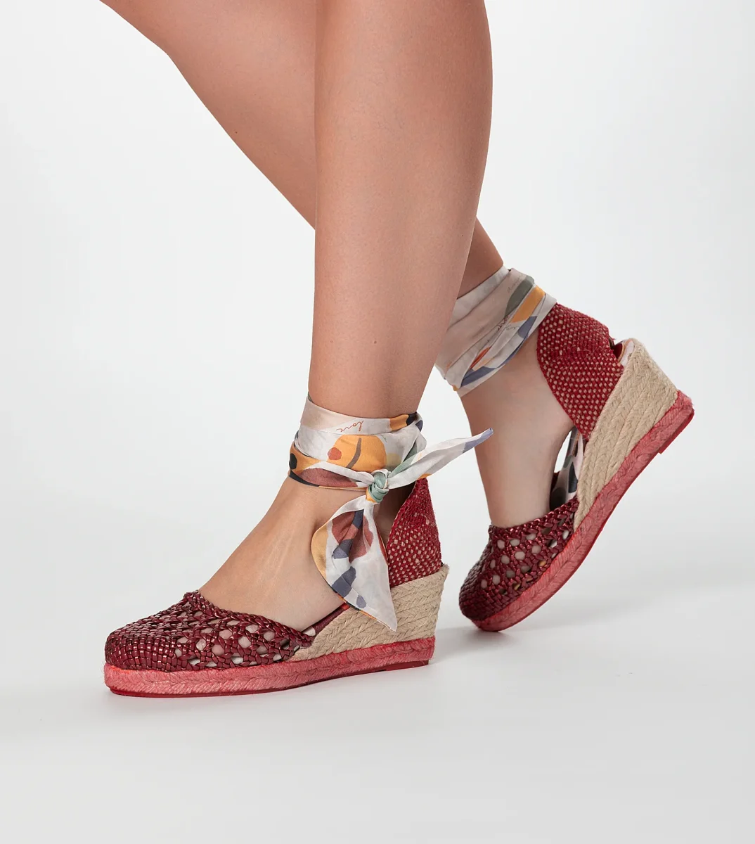 Sandalias de cuña rojas Alma - Imagen 8