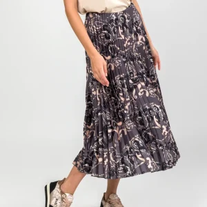 Falda plisada gris y print