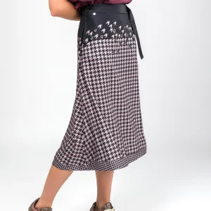 Falda cruzada gris y rosa