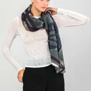 Pashmina azul estampada
