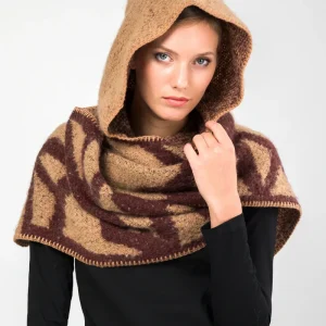 Bufanda con capucha beige