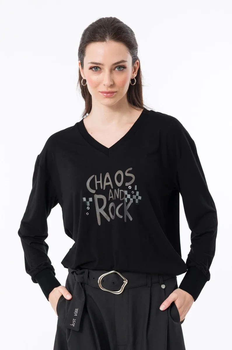 Camiseta negra de manga larga Iron - Imagen 5